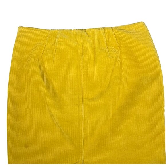 Maeve Yellow Corduroy Pencil Skirt Womens Knee-Length With Side Zipper Size 4 - Picture 13 of 15